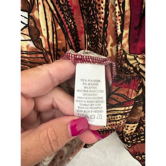 Susan Graver Quarter Zip Tunic Top XL Ruche Sleeves Fall - Picture 7 of 7